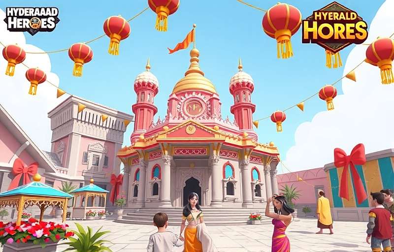 Hyderabad Heroes - Bonalu festival celebration in-game Hyderabad Heroes in-game celebration of Bonalu festival with traditional decorations